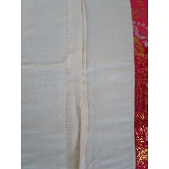 Asian Inspired Raspberry Chrysanthemum Floral Gold Accent Brocade Pillow Covers - Picture 12 of 16